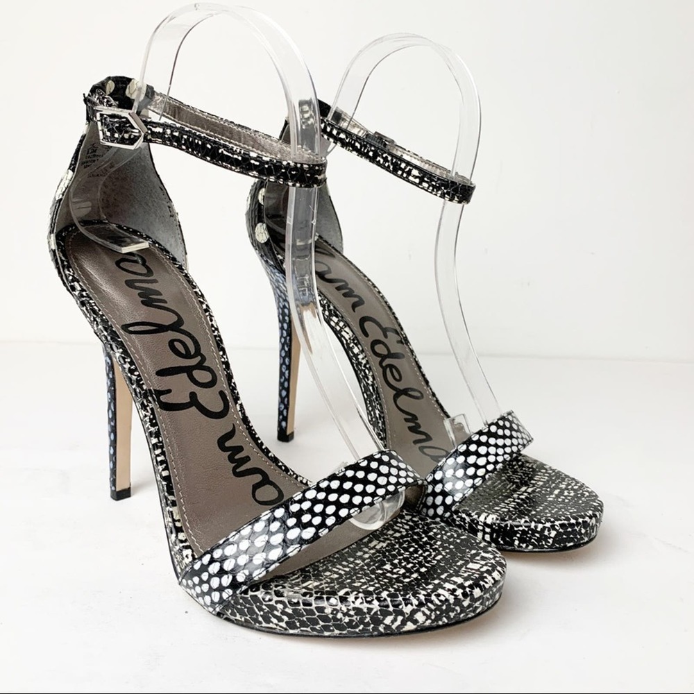 Sam Edelman Eleanor Polka Dot Snake Skin Heels SZ 8.5